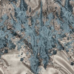 Metallic Rose Gold, Baby Blue and Navy Splattered Stripe Luxury Brocade Panel Metallic Rose Gold, Baby Blue and Navy Splattered Stripe Luxury Brocade Panel