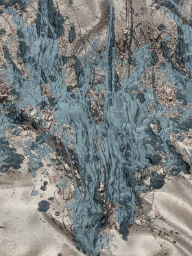 Metallic Rose Gold, Baby Blue and Navy Splattered Stripe Luxury Brocade Panel Metallic Rose Gold, Baby Blue and Navy Splattered Stripe Luxury Brocade Panel