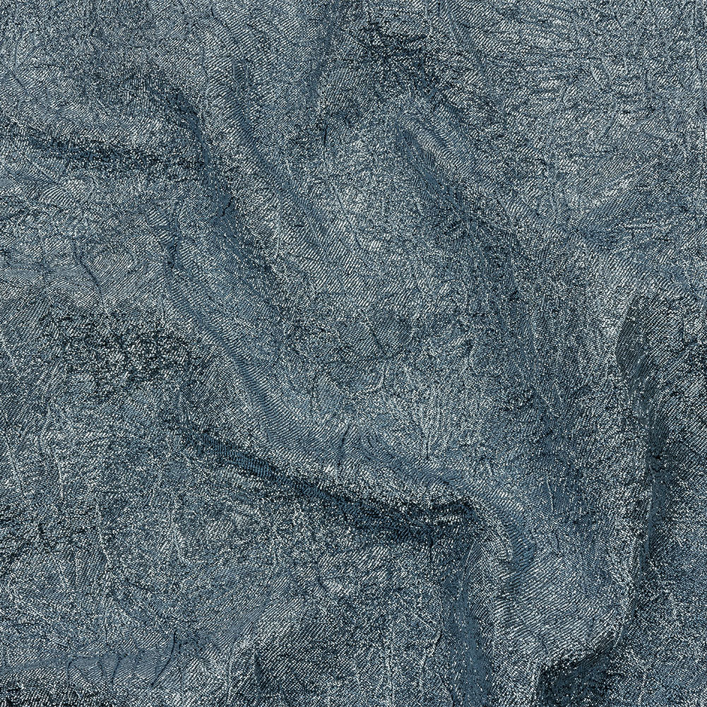 Astrolabe Metallic Pale Blue Crinkled Luxury Brocade with Black Backing Astrolabe Metallic Pale Blue Crinkled Luxury Brocade with Black Backing