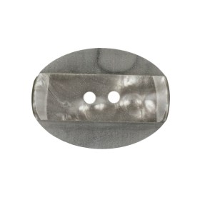 Light Smoke Iridescent and Matte 2-Hole Oval Button – 44L/28mm Light Smoke Iridescent and Matte 2-Hole Oval Button – 44L/28mm