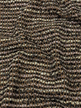 Beige, Cream and Charcoal Boucle Stripes Chunky Wool Blend Sweater Knit Beige, Cream and Charcoal Boucle Stripes Chunky Wool Blend Sweater Knit