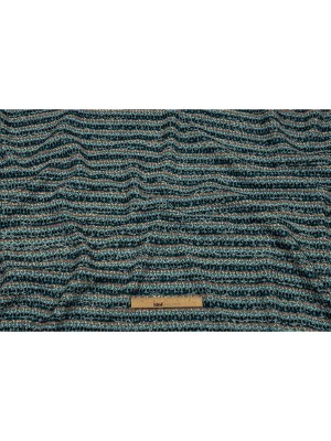 Baby Blue, Pinkish Beige and Navy Boucle Stripes Chunky Wool Blend Sweater Knit Baby Blue, Pinkish Beige and Navy Boucle Stripes Chunky Wool Blend Sweater Knit