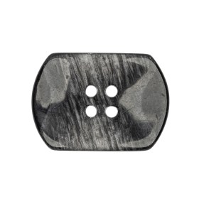 Italian Smoky Iridescent Rectangular 4-Hole Plastic Button – 44L/28mm Italian Smoky Iridescent Rectangular 4-Hole Plastic Button – 44L/28mm