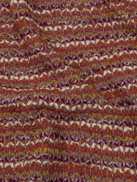 Magenta, Desert Rose and White Boucle Stripes Chunky Wool Blend Sweater Knit Magenta, Desert Rose and White Boucle Stripes Chunky Wool Blend Sweater Knit