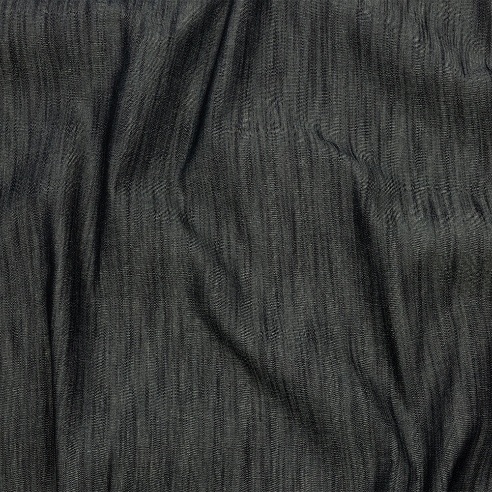 Italian Muted Indigo Striated Lightweight Cotton Denim Italian Muted Indigo Striated Lightweight Cotton Denim