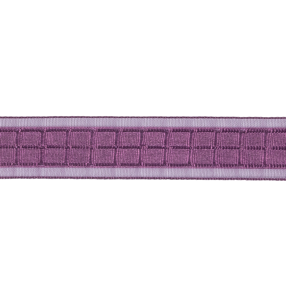 Purple Squares and Sheer Borders Ribbon - 0.5625"