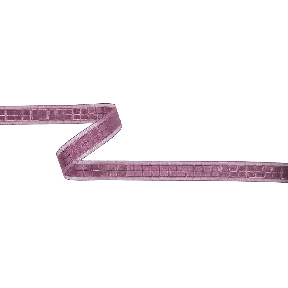 Amaranth Squares and Sheer Borders Ribbon – 0.5625″ Amaranth Squares and Sheer Borders Ribbon – 0.5625″