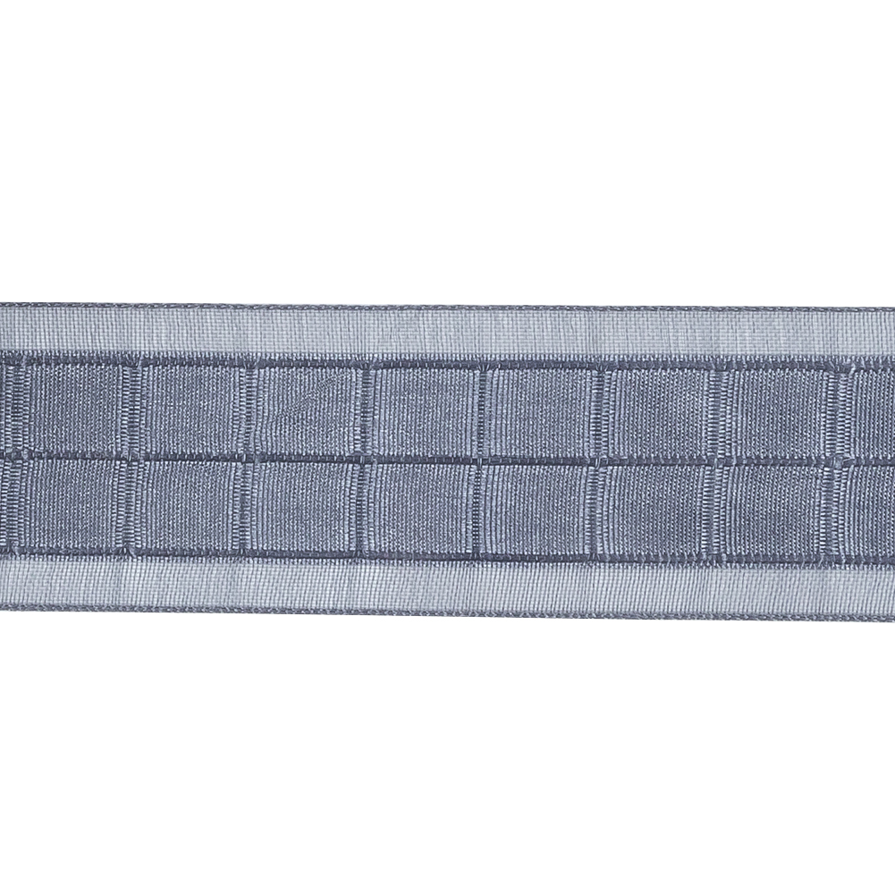 Gray Squares and Sheer Borders Ribbon - 1"