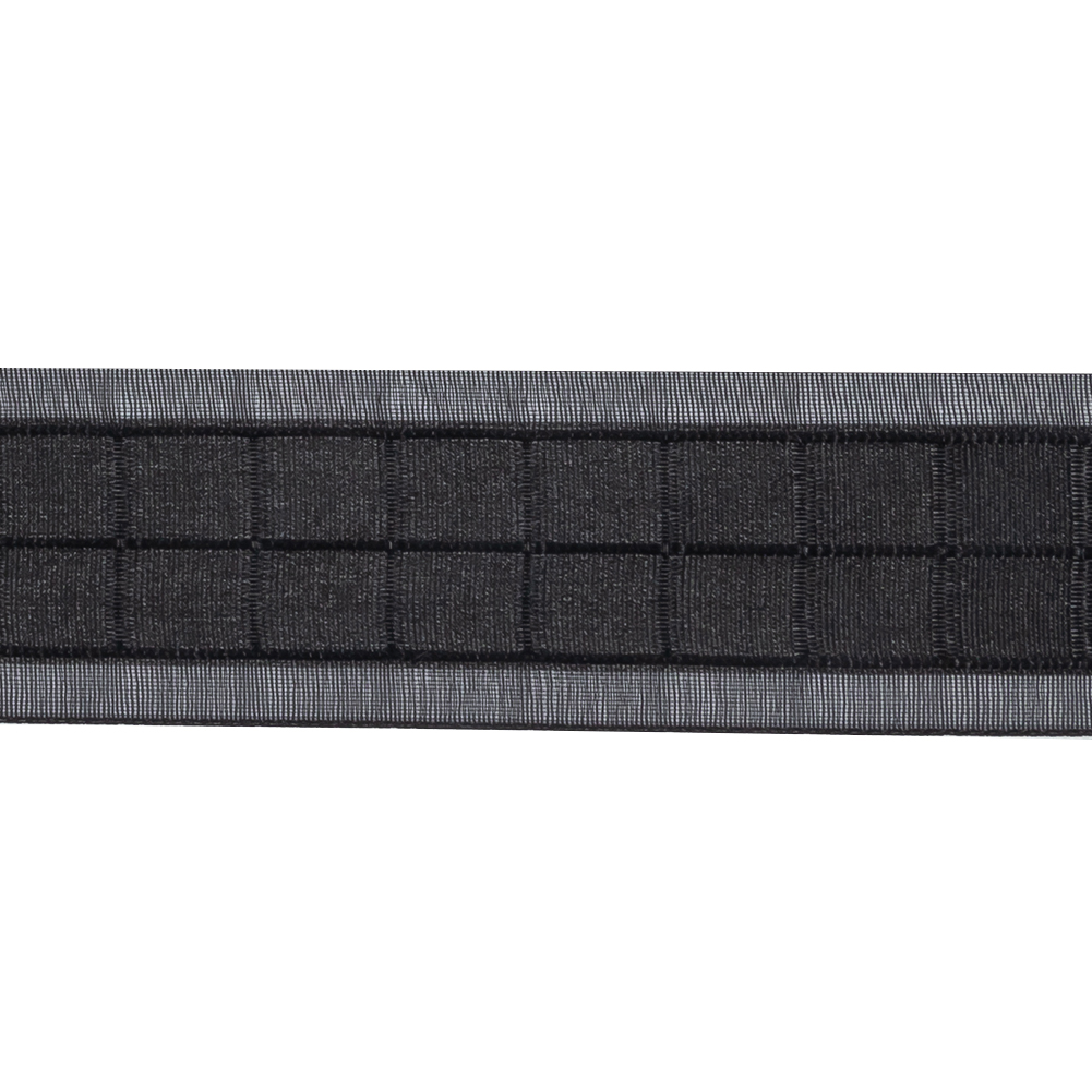 Black Squares and Sheer Borders Ribbon - 1"