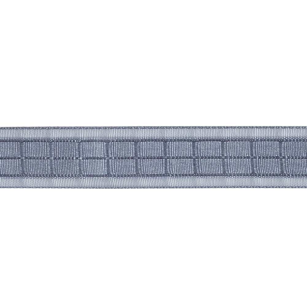 Gray Squares and Sheer Borders Ribbon - 0.5625"