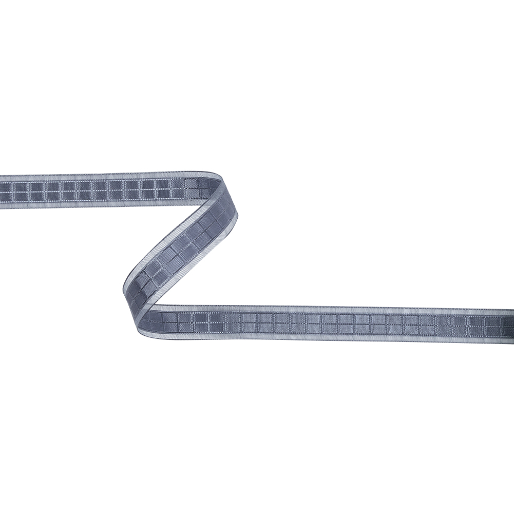 Gray Squares and Sheer Borders Ribbon – 0.5625″ Gray Squares and Sheer Borders Ribbon – 0.5625″