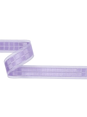 Lilac Squares and Sheer Borders Ribbon – 1″ Lilac Squares and Sheer Borders Ribbon – 1″