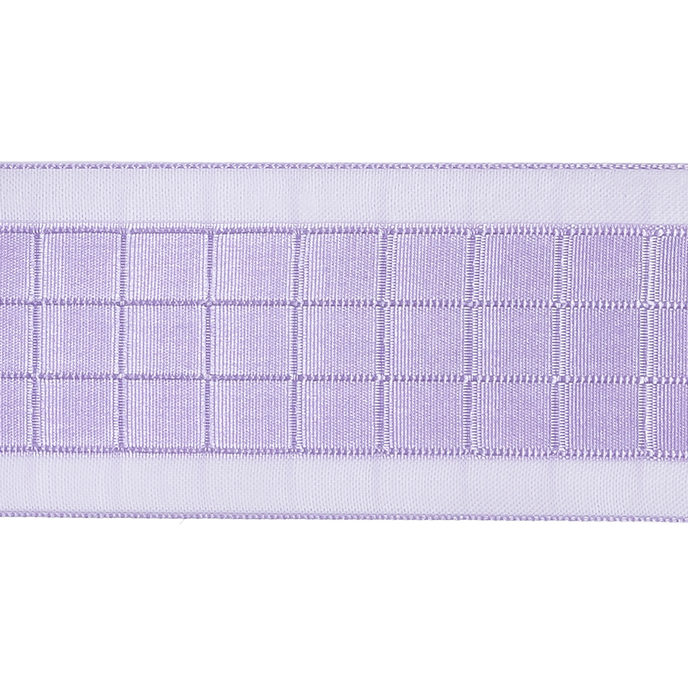 Lilac Squares and Sheer Borders Ribbon - 36mm