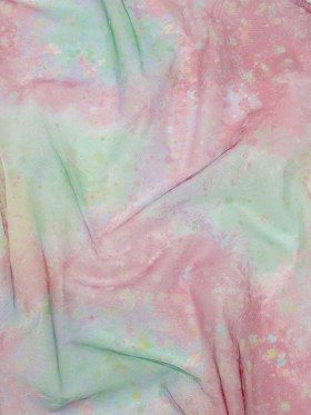 Pink, Green and Yellow Spots and Splatters Watercolor Printed Tulle Pink, Green and Yellow Spots and Splatters Watercolor Printed Tulle