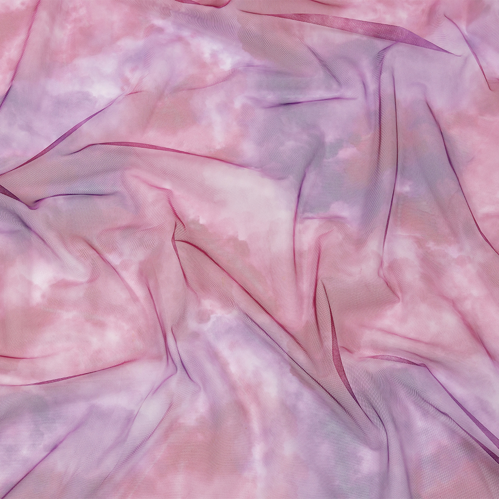 Magenta and Purple Abstract Watercolor Printed Tulle Magenta and Purple Abstract Watercolor Printed Tulle