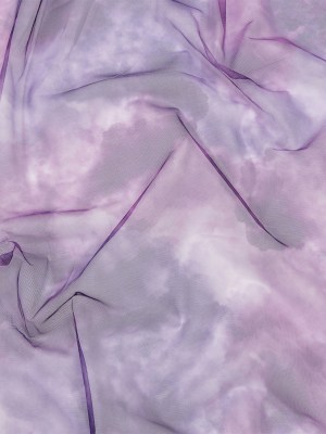 Purple and Ultramarine Abstract Watercolor Printed Tulle Purple and Ultramarine Abstract Watercolor Printed Tulle