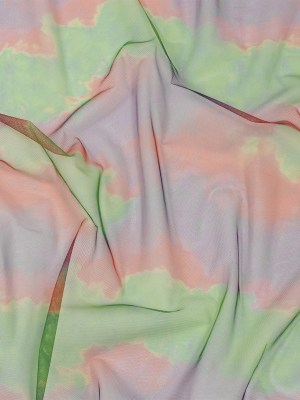 Greed, Red and Purple Abstract Watercolor Printed Tulle Greed, Red and Purple Abstract Watercolor Printed Tulle