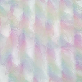 Pastel Rainbow Abstract Watercolor Printed Ruffled Tulle Pastel Rainbow Abstract Watercolor Printed Ruffled Tulle