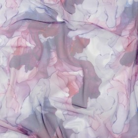 Dark Pink, Purple and Blue Abstract Watercolor Printed Tulle Dark Pink, Purple and Blue Abstract Watercolor Printed Tulle