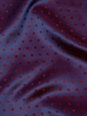 Wine and Blue Bi-Color Polkadots Jacquard Lining Wine and Blue Bi-Color Polkadots Jacquard Lining