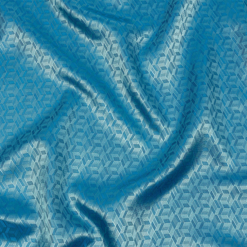 Geometric Jacquard Lining – Country Blue and Aqua Bi-Color Geometric Jacquard Lining – Country Blue and Aqua Bi-Color