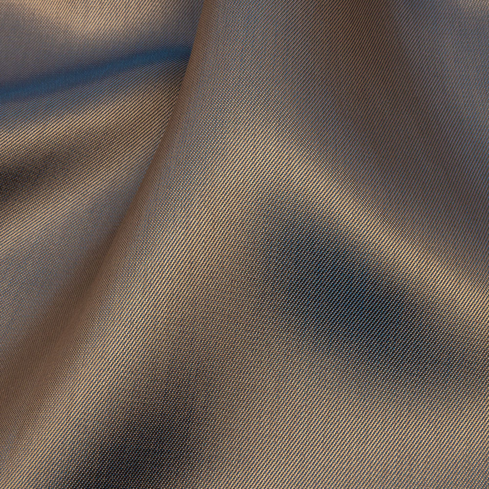 Iridescent Twill Lining - Blue and Beige
