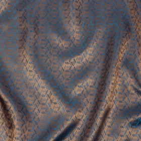 Geometric Jacquard Lining – Blue and Beige Bi-Color Geometric Jacquard Lining – Blue and Beige Bi-Color