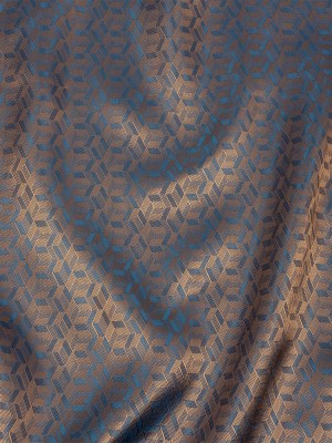 Geometric Jacquard Lining – Blue and Beige Bi-Color Geometric Jacquard Lining – Blue and Beige Bi-Color