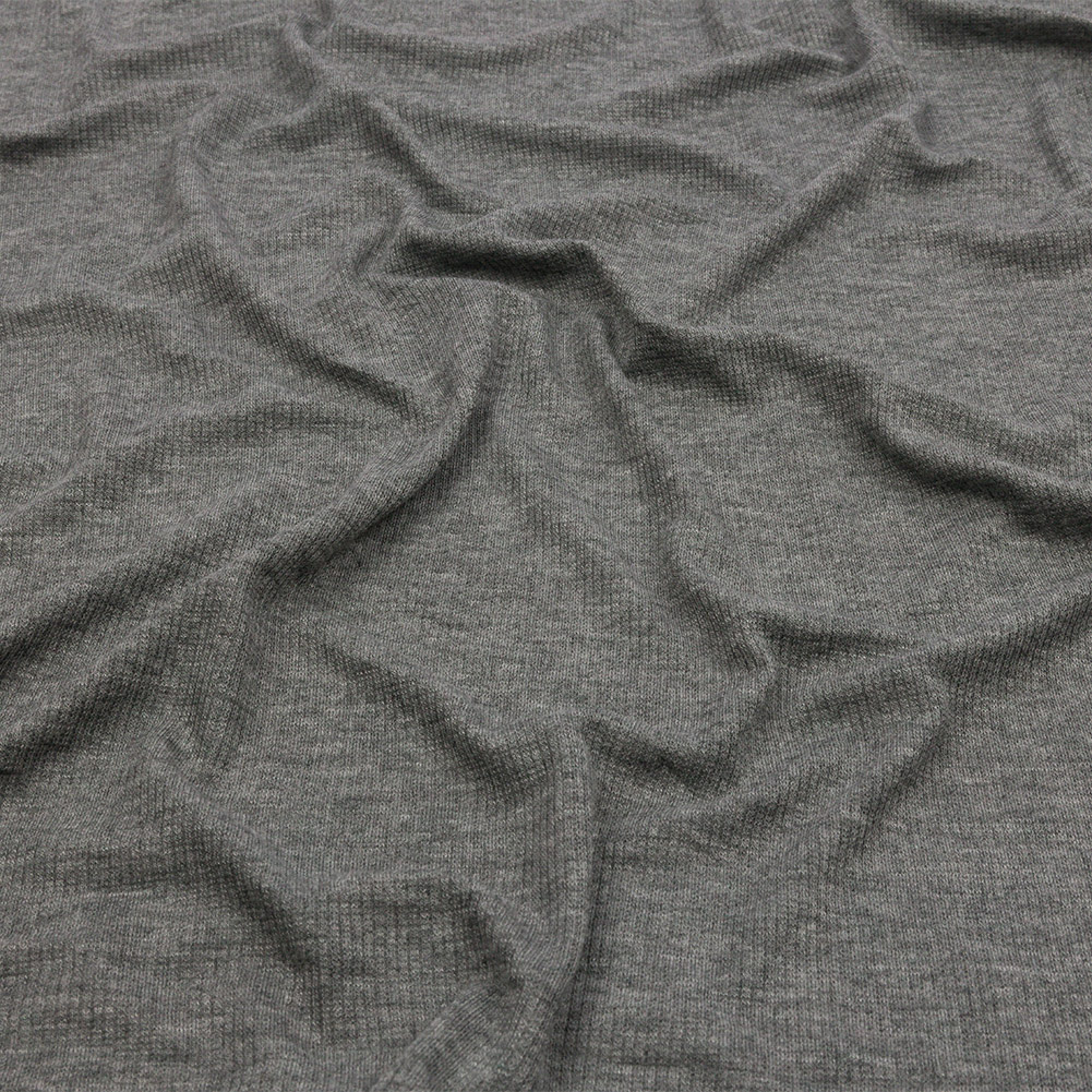 Heathered Gray Stretch Rayon 2×2 Rib Knit Heathered Gray Stretch Rayon 2×2 Rib Knit