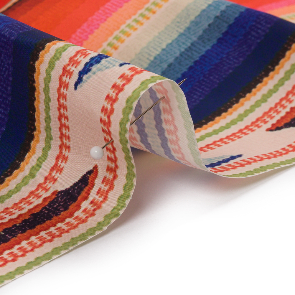 Orange, Yellow and Blue Southwestern Weaving Printed Polyester Woven Panel