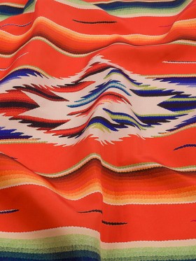 Orange, Yellow and Blue Southwestern Weaving Printed Polyester Woven Panel Orange, Yellow and Blue Southwestern Weaving Printed Polyester Woven Panel