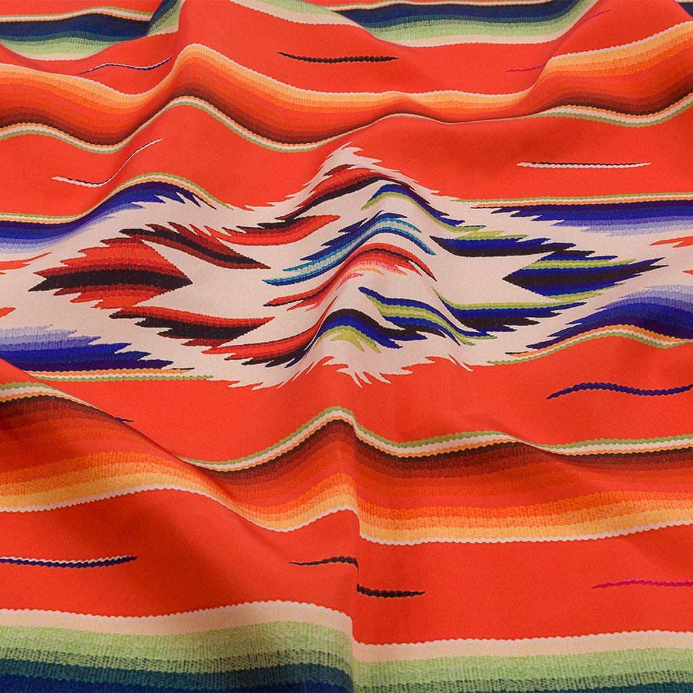 Orange, Yellow and Blue Southwestern Weaving Printed Polyester Woven Panel Orange, Yellow and Blue Southwestern Weaving Printed Polyester Woven Panel