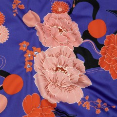 Stretch Cotton Sateen – Blue and Pink Floral – Japanese Daydreams Print – Mood Exclusive Groove Collection Stretch Cotton Sateen – Blue and Pink Floral – Japanese Daydreams Print – Mood Exclusive Groove Collection