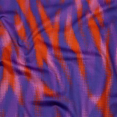 Stretch Cotton Sateen – Red and Purple Halftone Animal Stripes – Comic Glitch Print – Mood Exclusive Groove Collection Stretch Cotton Sateen – Red and Purple Halftone Animal Stripes – Comic Glitch Print – Mood Exclusive Groove Collection