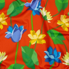 Mood Exclusive Red Highrise Blooms Stretch Cotton Sateen Mood Exclusive Red Highrise Blooms Stretch Cotton Sateen