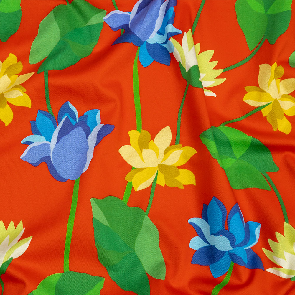 Mood Exclusive Red Highrise Blooms Stretch Cotton Sateen Mood Exclusive Red Highrise Blooms Stretch Cotton Sateen