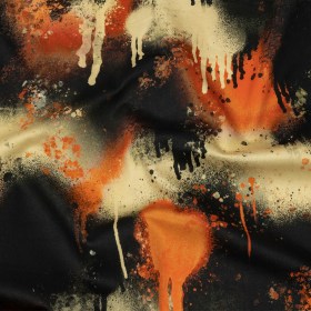 Mood Exclusive Orange Street Art Splash Stretch Cotton Sateen Mood Exclusive Orange Street Art Splash Stretch Cotton Sateen