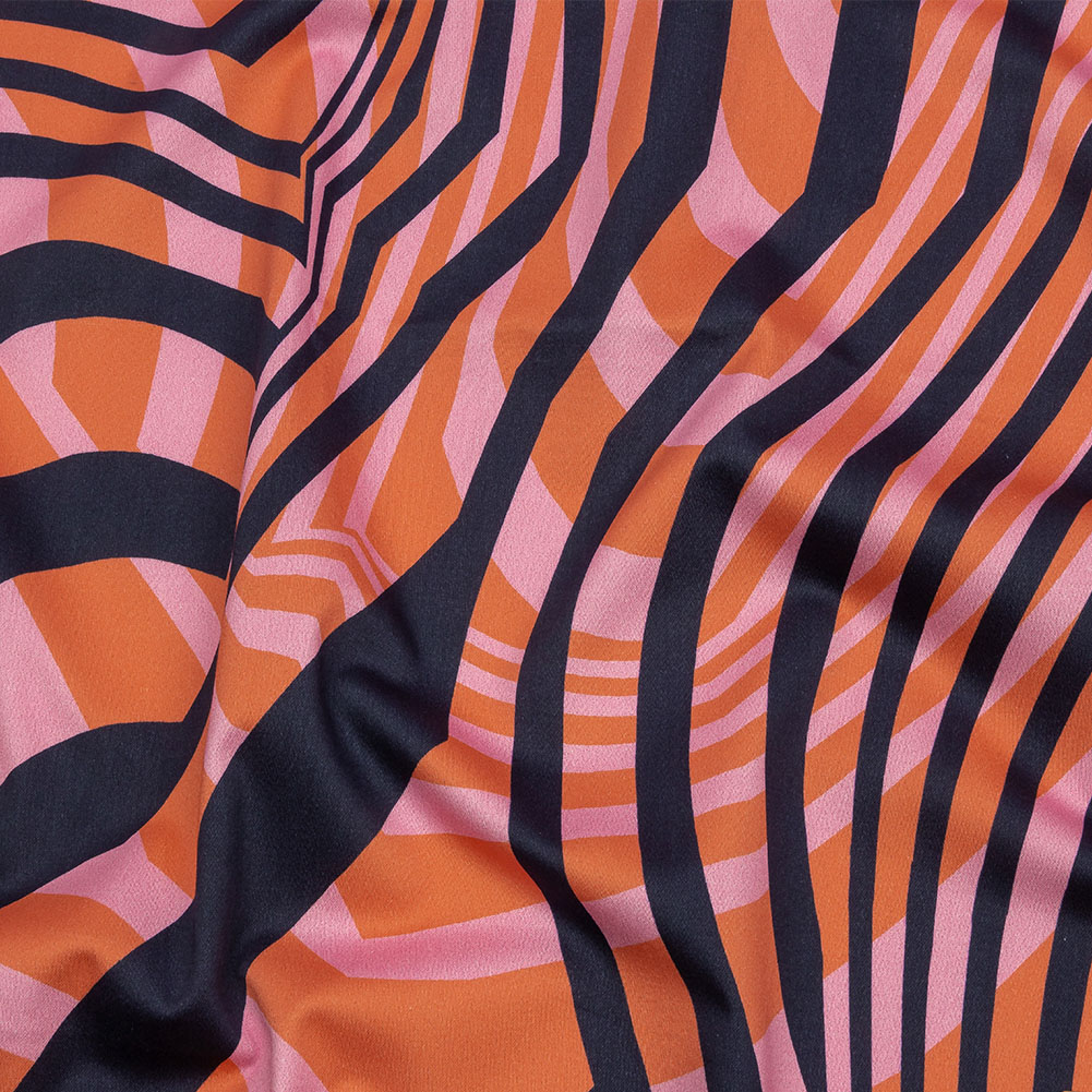 Stretch Cotton Sateen – Pink Abstract Lines – Soundwave Strut Print – Mood Exclusive Groove Collection Stretch Cotton Sateen – Pink Abstract Lines – Soundwave Strut Print – Mood Exclusive Groove Collection