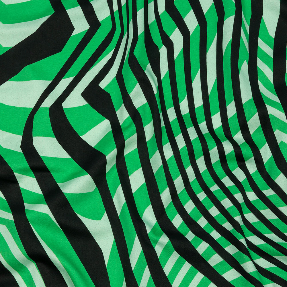 Stretch Cotton Sateen – Green Abstract Lines – Soundwave Strut Print – Mood Exclusive Groove Collection Stretch Cotton Sateen – Green Abstract Lines – Soundwave Strut Print – Mood Exclusive Groove Collection