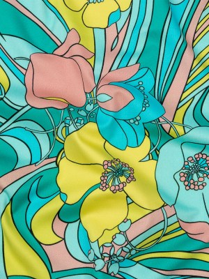 Stretch Cotton Sateen – Blue and Yellow Floral – Garden Groove Print – Mood Exclusive Groove Collection Stretch Cotton Sateen – Blue and Yellow Floral – Garden Groove Print – Mood Exclusive Groove Collection