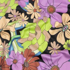 Stretch Cotton Sateen – Black, Beige and Purple Floral – Fanciful Flourish Print – Mood Exclusive Groove Collection Stretch Cotton Sateen – Black, Beige and Purple Floral – Fanciful Flourish Print – Mood Exclusive Groove Collection