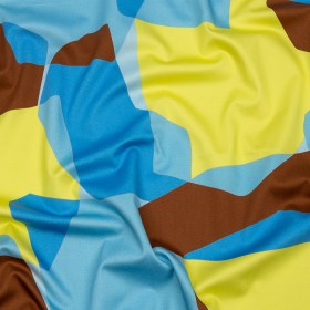 Stretch Cotton Sateen – Blue and Yellow Geometric – Gemstone Jubilee Print – Mood Exclusive Groove Collection Stretch Cotton Sateen – Blue and Yellow Geometric – Gemstone Jubilee Print – Mood Exclusive Groove Collection