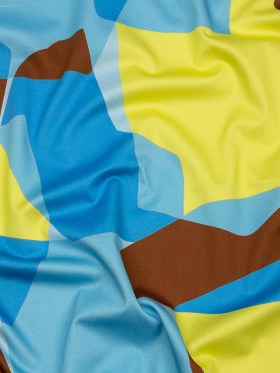 Stretch Cotton Sateen – Blue and Yellow Geometric – Gemstone Jubilee Print – Mood Exclusive Groove Collection Stretch Cotton Sateen – Blue and Yellow Geometric – Gemstone Jubilee Print – Mood Exclusive Groove Collection