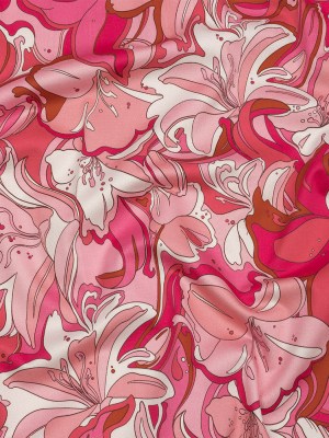Stretch Cotton Sateen – Pink and White Floral – Far Out Florals Print – Mood Exclusive Groove Collection Stretch Cotton Sateen – Pink and White Floral – Far Out Florals Print – Mood Exclusive Groove Collection