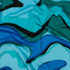 Stretch Cotton Sateen – Blue Abstract – Seen and Unseen Print – Mood Exclusive Groove Collection Stretch Cotton Sateen – Blue Abstract – Seen and Unseen Print – Mood Exclusive Groove Collection