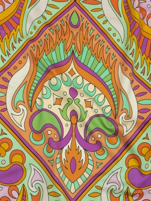 Stretch Cotton Sateen – Orange Paisley Diamonds – Bejeweled Blaze Print – Mood Exclusive Groove Collection Stretch Cotton Sateen – Orange Paisley Diamonds – Bejeweled Blaze Print – Mood Exclusive Groove Collection