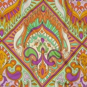 Stretch Cotton Sateen – Orange Paisley Diamonds – Bejeweled Blaze Print – Mood Exclusive Groove Collection Stretch Cotton Sateen – Orange Paisley Diamonds – Bejeweled Blaze Print – Mood Exclusive Groove Collection