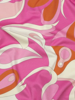 Stretch Cotton Sateen – Hot Pink, White and Orange Abstract Paisley – Free Falling Print – Mood Exclusive Groove Collection Stretch Cotton Sateen – Hot Pink, White and Orange Abstract Paisley – Free Falling Print – Mood Exclusive Groove Collection