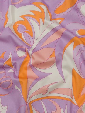 Stretch Cotton Sateen – Lilac and Orange Abstract – Lost at Last Print – Mood Exclusive Groove Collection Stretch Cotton Sateen – Lilac and Orange Abstract – Lost at Last Print – Mood Exclusive Groove Collection