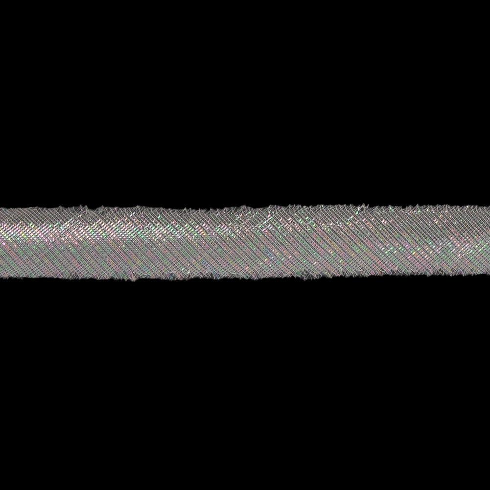 Metallic Iridescent White Bias Tape - 10mm